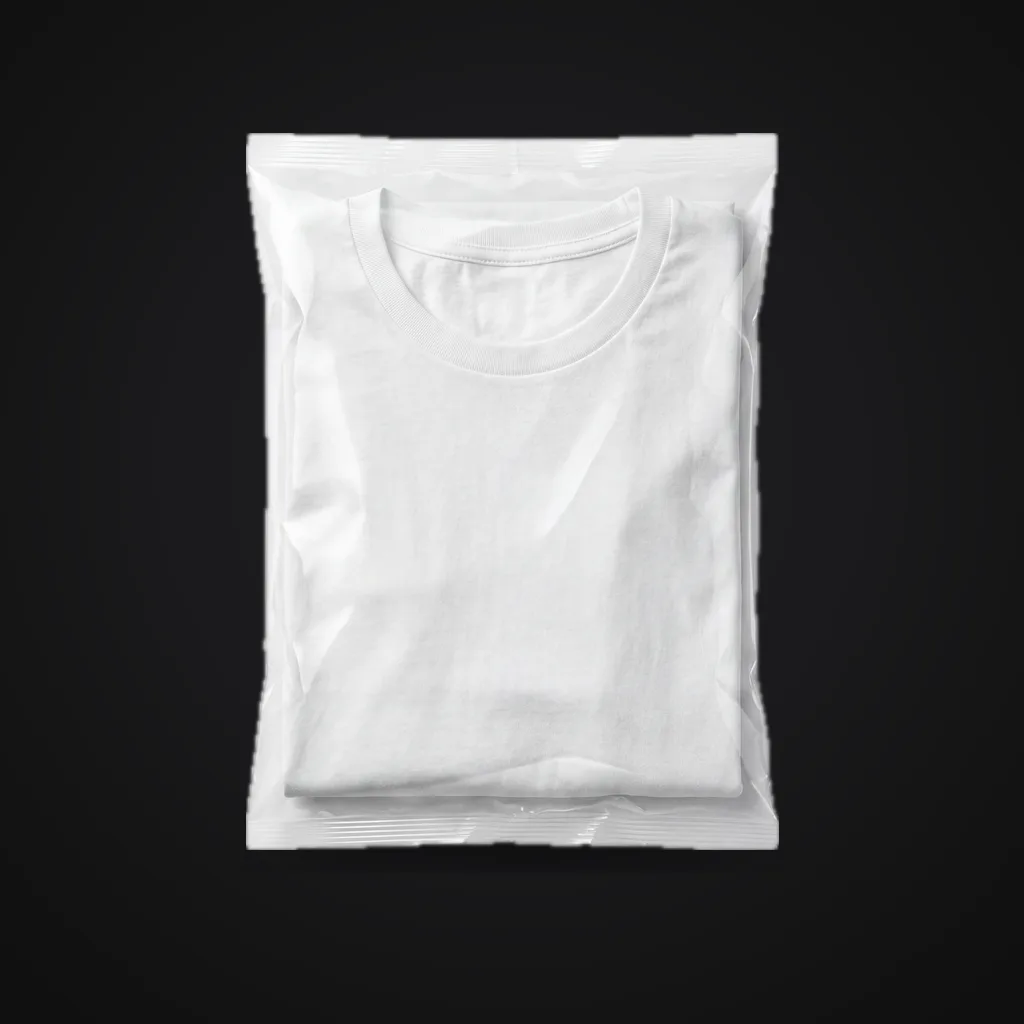 Polybagged apparel item, reference image