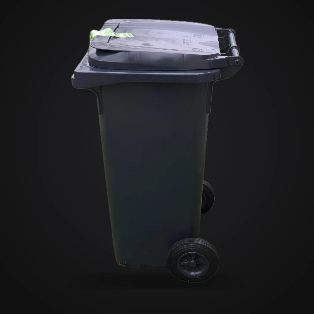 Trash can with lid, reference image